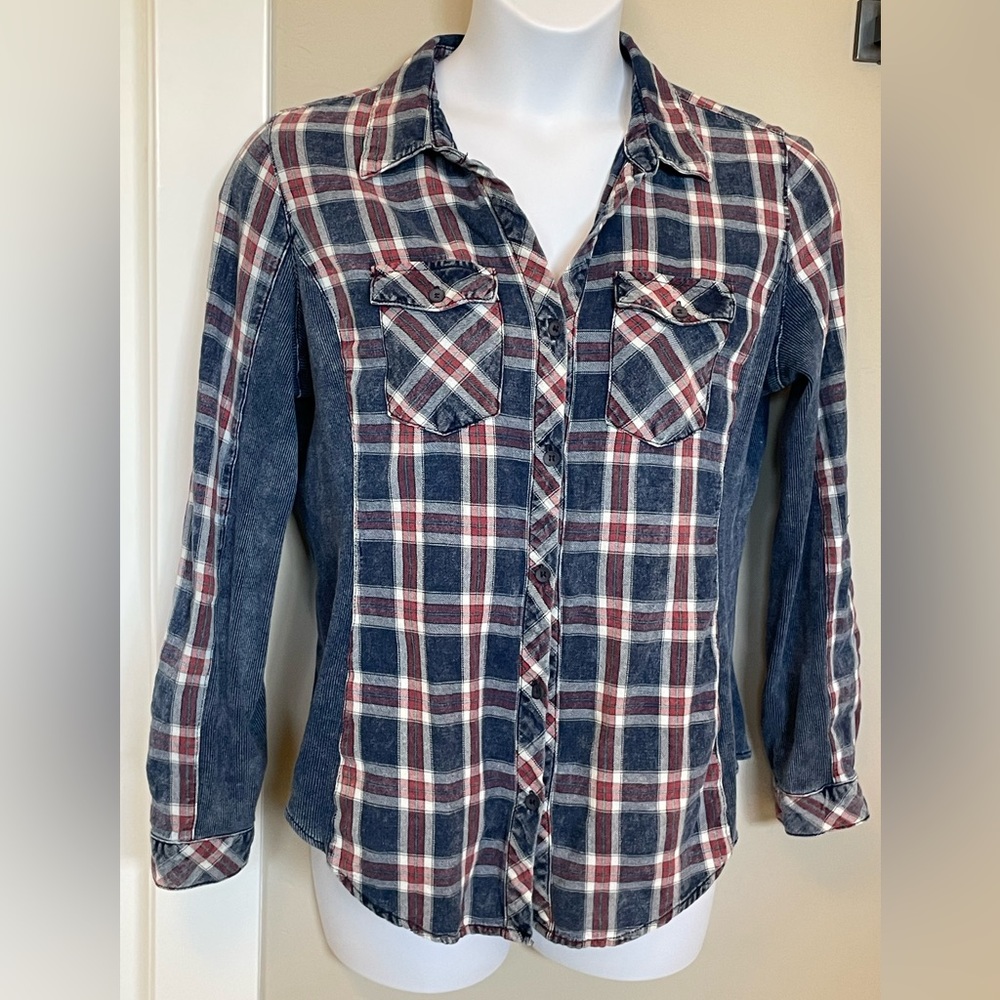 Ci Sono button down plaid shirt size XL